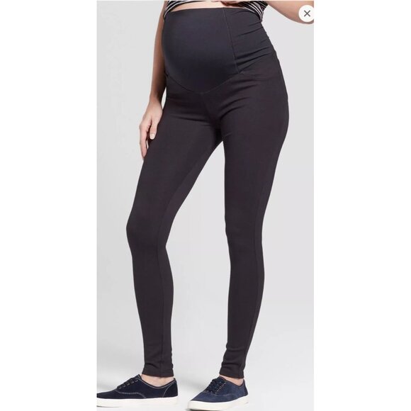 Isabel Maternity by Ingrid & Isabel Over Belly Ponte Maternity Pants Black XXL - Picture 6 of 9